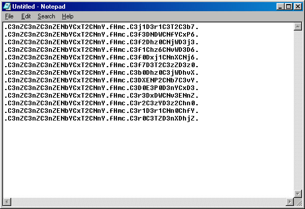 Encrypted CueCat Output In Notepad