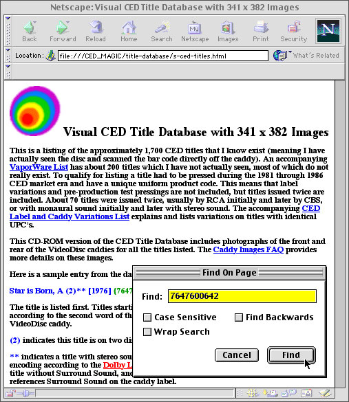 Searching CED Database