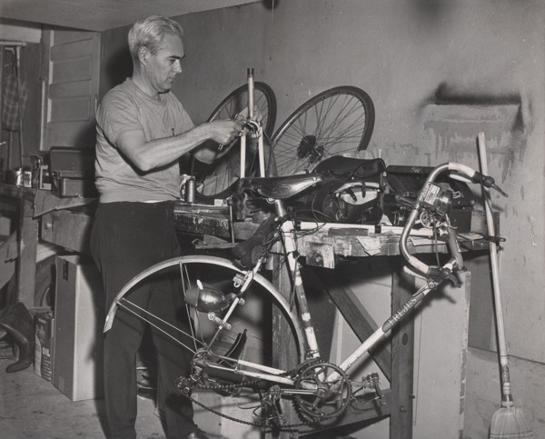 Eugene Sloane in Basement Workshop