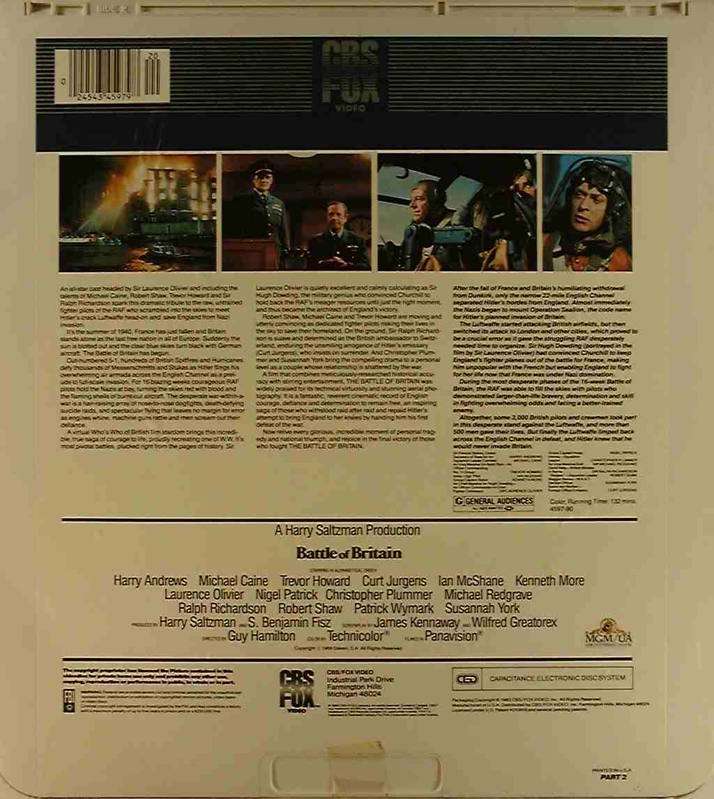 CED title precursor to the Blu-ray DVD movie disc format