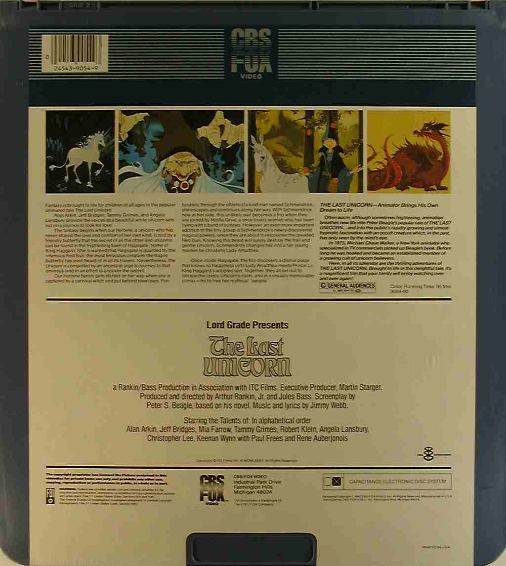 CED title precursor to the Blu-ray DVD movie disc format